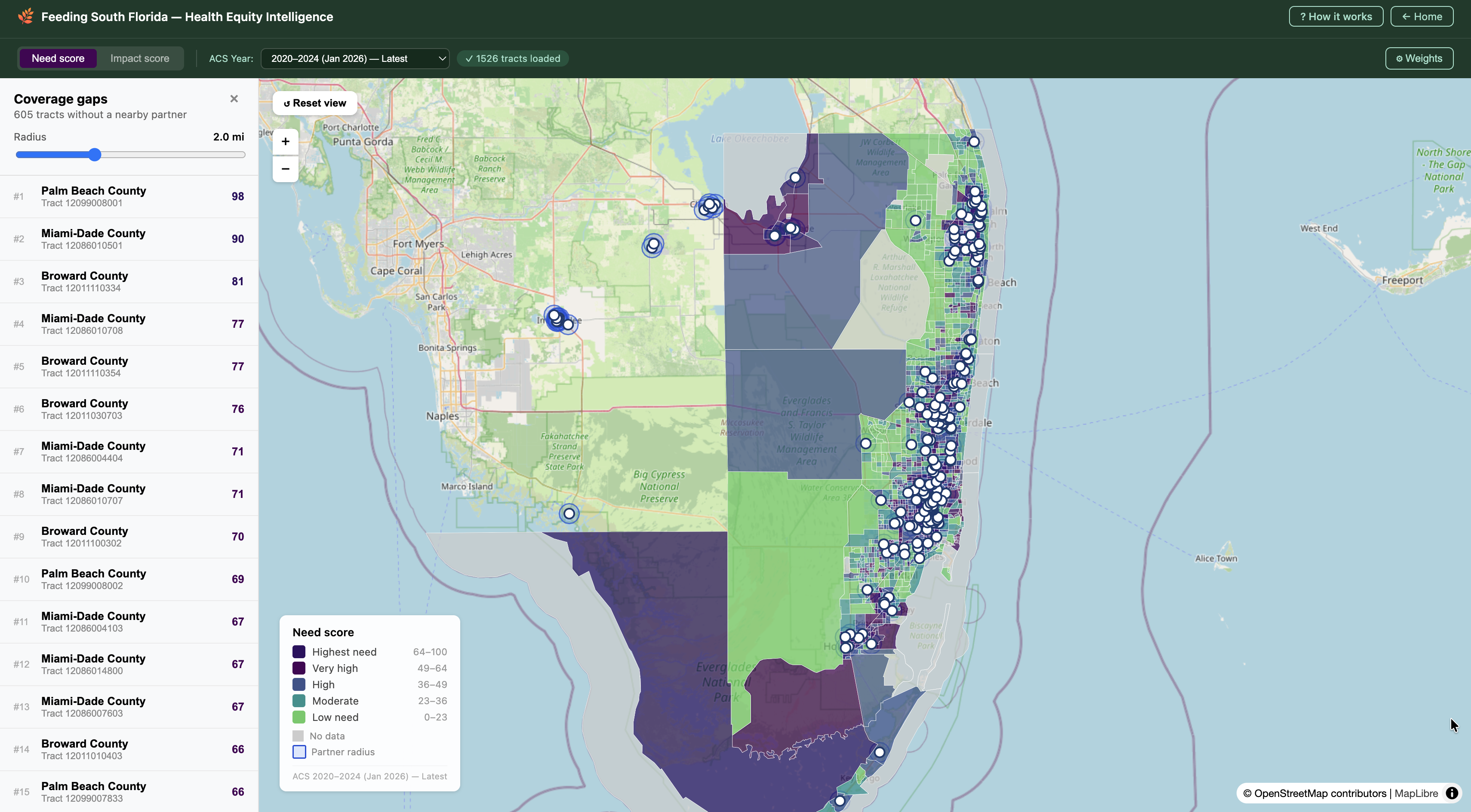 Feeding South Florida Access Map